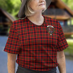 ScotsTee Shop Scottish Innes Modern Clan Crest Tartan T Shirt for Family Tartan Matching Family T Shirts