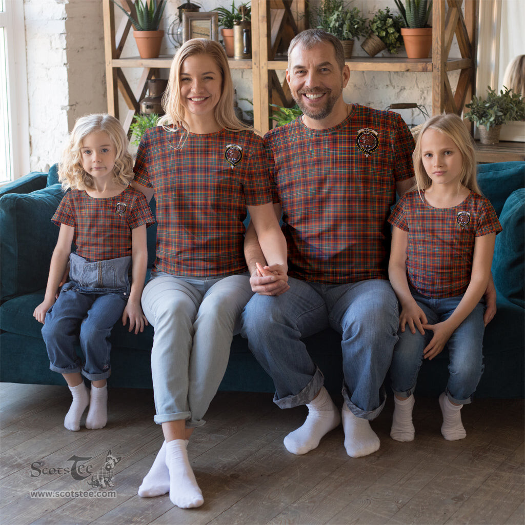 ScotsTee Shop Scottish Innes Ancient Clan Crest Tartan T Shirt for Family Tartan Matching Family T Shirts