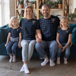 ScotsTee Shop Scottish Lamont Modern Clan Crest Tartan T Shirt for Family Tartan Matching Family T Shirts
