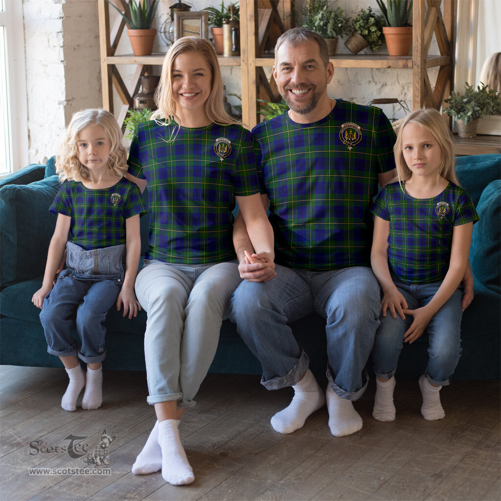 ScotsTee Shop Scottish Johnstone-Johnston Modern Clan Crest Tartan T Shirt for Family Tartan Matching Family T Shirts