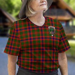 ScotsTee Shop Scottish Kinninmont Clan Crest Tartan T Shirt for Family Tartan Matching Family T Shirts