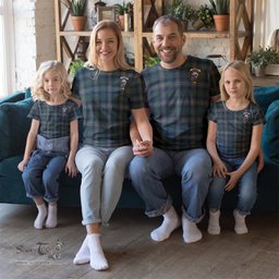 ScotsTee Shop Scottish Kennedy Modern Clan Crest Tartan T Shirt for Family Tartan Matching Family T Shirts