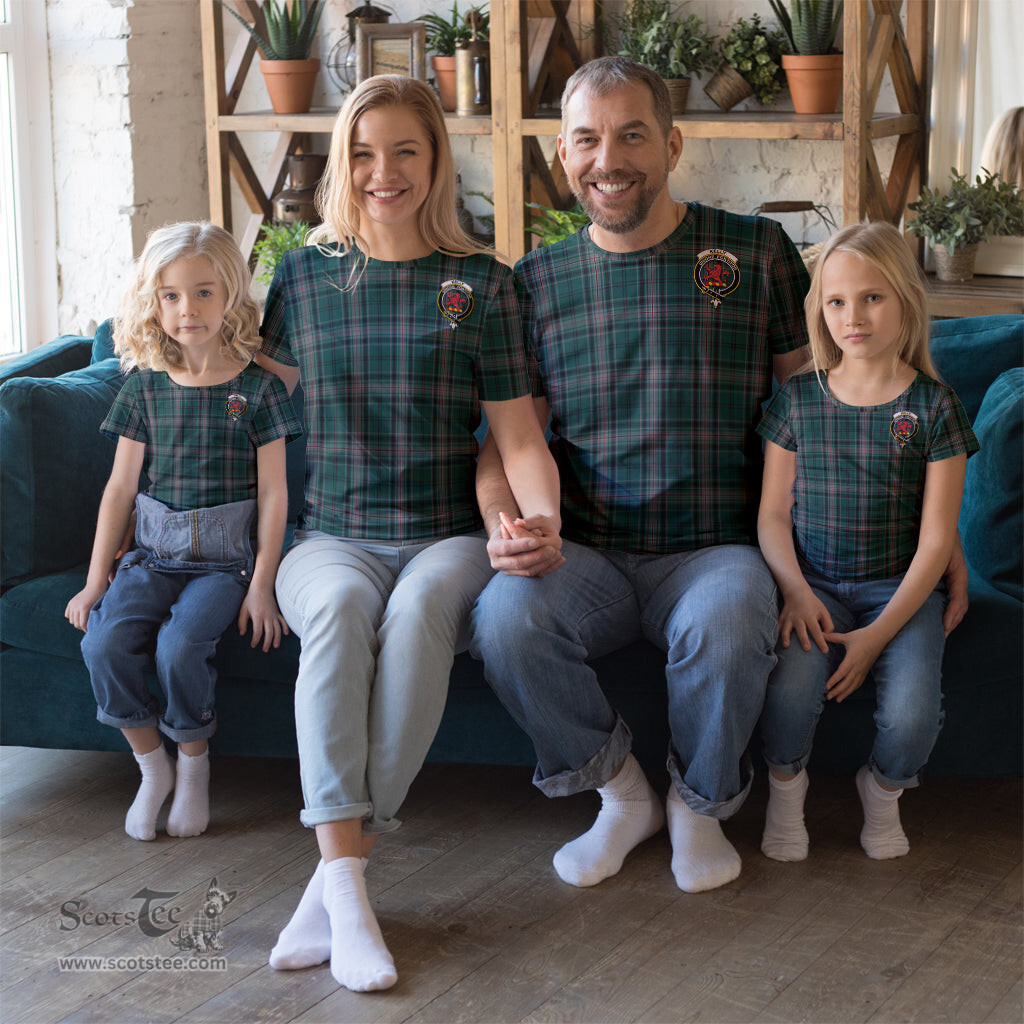 ScotsTee Shop Scottish Kelly of Sleat Hunting Clan Crest Tartan T Shirt for Family Tartan Matching Family T Shirts
