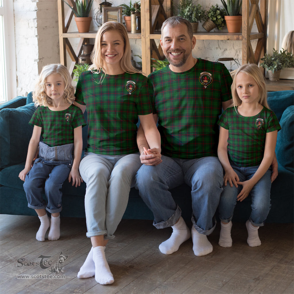 ScotsTee Shop Scottish Lundin Clan Crest Tartan T Shirt for Family Tartan Matching Family T Shirts