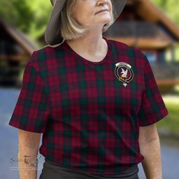 ScotsTee Shop Scottish Lindsay Clan Crest Tartan T Shirt for Family Tartan Matching Family T Shirts