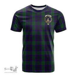 ScotsTee Shop Scottish Lumsden Green Clan Crest Tartan T Shirt for Family Tartan Matching Family T Shirts