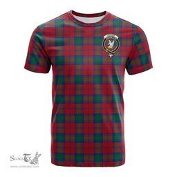 ScotsTee Shop Scottish Lindsay Modern Clan Crest Tartan T Shirt for Family Tartan Matching Family T Shirts