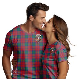 ScotsTee Shop Scottish Lindsay Modern Clan Crest Tartan T Shirt for Family Tartan Matching Family T Shirts