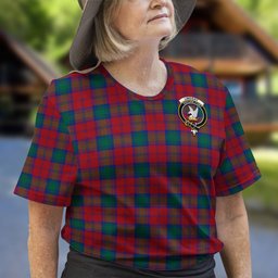 ScotsTee Shop Scottish Lindsay Modern Clan Crest Tartan T Shirt for Family Tartan Matching Family T Shirts