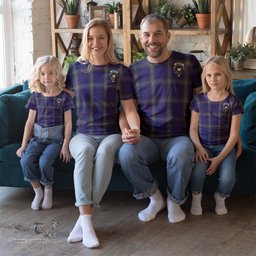 ScotsTee Shop Scottish Kinnaird Clan Crest Tartan T Shirt for Family Tartan Matching Family T Shirts