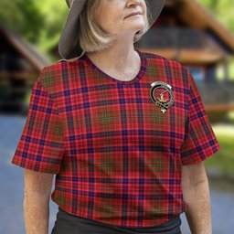 ScotsTee Shop Scottish Lumsden Modern Clan Crest Tartan T Shirt for Family Tartan Matching Family T Shirts