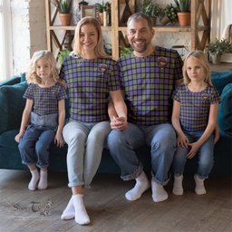 ScotsTee Shop Scottish MacDonald Ancient Clan Crest Tartan T Shirt for Family Tartan Matching Family T Shirts