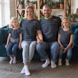 ScotsTee Shop Scottish Logan Ancient Clan Crest Tartan T Shirt for Family Tartan Matching Family T Shirts