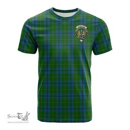 ScotsTee Shop Scottish Johnstone-Johnston Clan Crest Tartan T Shirt for Family Tartan Matching Family T Shirts
