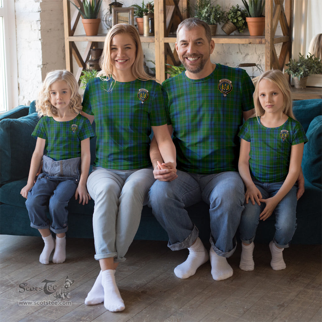 ScotsTee Shop Scottish Johnstone-Johnston Clan Crest Tartan T Shirt for Family Tartan Matching Family T Shirts