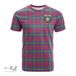 ScotsTee Shop Scottish Lindsay Ancient Clan Crest Tartan T Shirt for Family Tartan Matching Family T Shirts