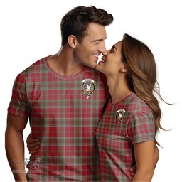ScotsTee Shop Scottish Lindsay Weathered Clan Crest Tartan T Shirt for Family Tartan Matching Family T Shirts