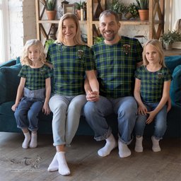 ScotsTee Shop Scottish Learmonth Clan Crest Tartan T Shirt for Family Tartan Matching Family T Shirts