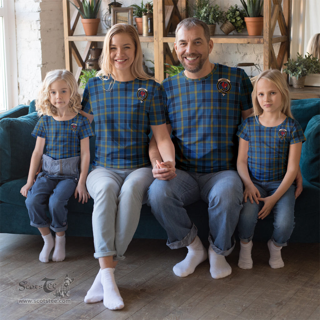 ScotsTee Shop Scottish Laing Clan Crest Tartan T Shirt for Family Tartan Matching Family T Shirts