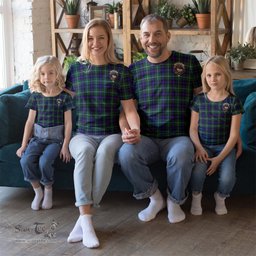 ScotsTee Shop Scottish MacDonald of the Isles Hunting Modern Clan Crest Tartan T Shirt for Family Tartan Matching Family T Shirts