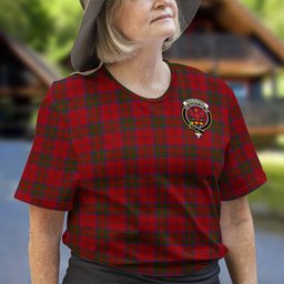 ScotsTee Shop Scottish MacDonell of Keppoch Clan Crest Tartan T Shirt for Family Tartan Matching Family T Shirts