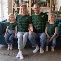 ScotsTee Shop Scottish MacDonald of The Isles Clan Crest Tartan T Shirt for Family Tartan Matching Family T Shirts
