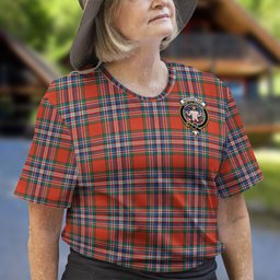 ScotsTee Shop Scottish MacFarlane Ancient Clan Crest Tartan T Shirt for Family Tartan Matching Family T Shirts