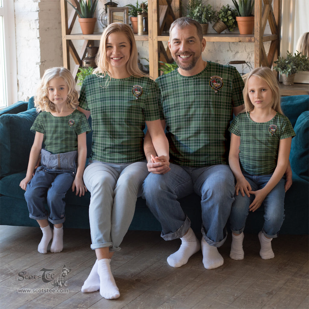 ScotsTee Shop Scottish MacDonald Lord of the Isles Hunting Clan Crest Tartan T Shirt for Family Tartan Matching Family T Shirts