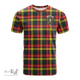 ScotsTee Shop Scottish Buchanan Modern Clan Crest Tartan T Shirt for Family Tartan Matching Family T Shirts