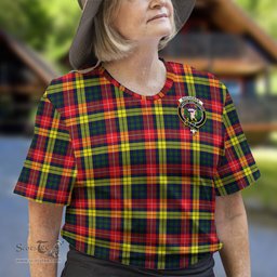 ScotsTee Shop Scottish Buchanan Modern Clan Crest Tartan T Shirt for Family Tartan Matching Family T Shirts