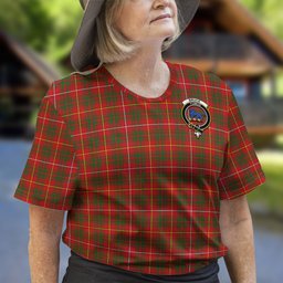 ScotsTee Shop Scottish Bruce Modern Clan Crest Tartan T Shirt for Family Tartan Matching Family T Shirts