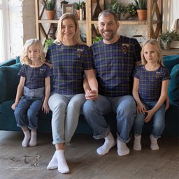 ScotsTee Shop Scottish Baird Modern Clan Crest Tartan T Shirt for Family Tartan Matching Family T Shirts