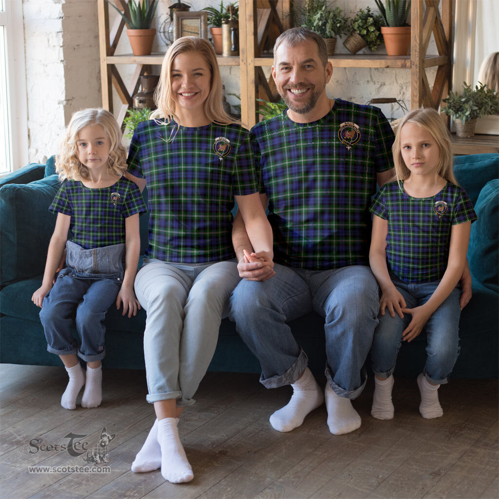 ScotsTee Shop Scottish Baillie Modern Clan Crest Tartan T Shirt for Family Tartan Matching Family T Shirts