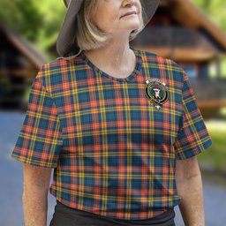 ScotsTee Shop Scottish Buchanan Ancient Clan Crest Tartan T Shirt for Family Tartan Matching Family T Shirts