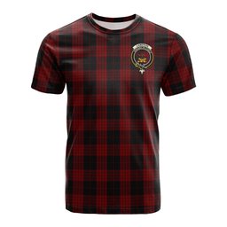 ScotsTee Shop Scottish Cameron Black and Red Clan Crest Tartan T Shirt for Family Tartan Matching Family T Shirts