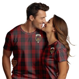 ScotsTee Shop Scottish Cameron Black and Red Clan Crest Tartan T Shirt for Family Tartan Matching Family T Shirts