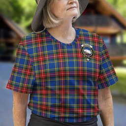 ScotsTee Shop Scottish Bethune Clan Crest Tartan T Shirt for Family Tartan Matching Family T Shirts