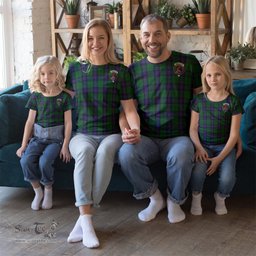 ScotsTee Shop Scottish Armstrong Clan Crest Tartan T Shirt for Family Tartan Matching Family T Shirts