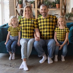 ScotsTee Shop Scottish Barclay Dress Modern Clan Crest Tartan T Shirt for Family Tartan Matching Family T Shirts