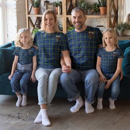 ScotsTee Shop Scottish Baird Ancient Clan Crest Tartan T Shirt for Family Tartan Matching Family T Shirts