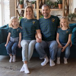 ScotsTee Shop Scottish Campbell Ancient 02 Clan Crest Tartan T Shirt for Family Tartan Matching Family T Shirts
