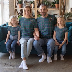 ScotsTee Shop Scottish Carmichael Ancient Clan Crest Tartan T Shirt for Family Tartan Matching Family T Shirts