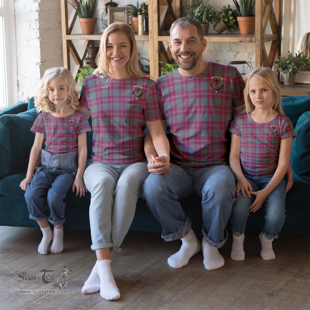 ScotsTee Shop Scottish Crawford Ancient Clan Crest Tartan T Shirt for Family Tartan Matching Family T Shirts