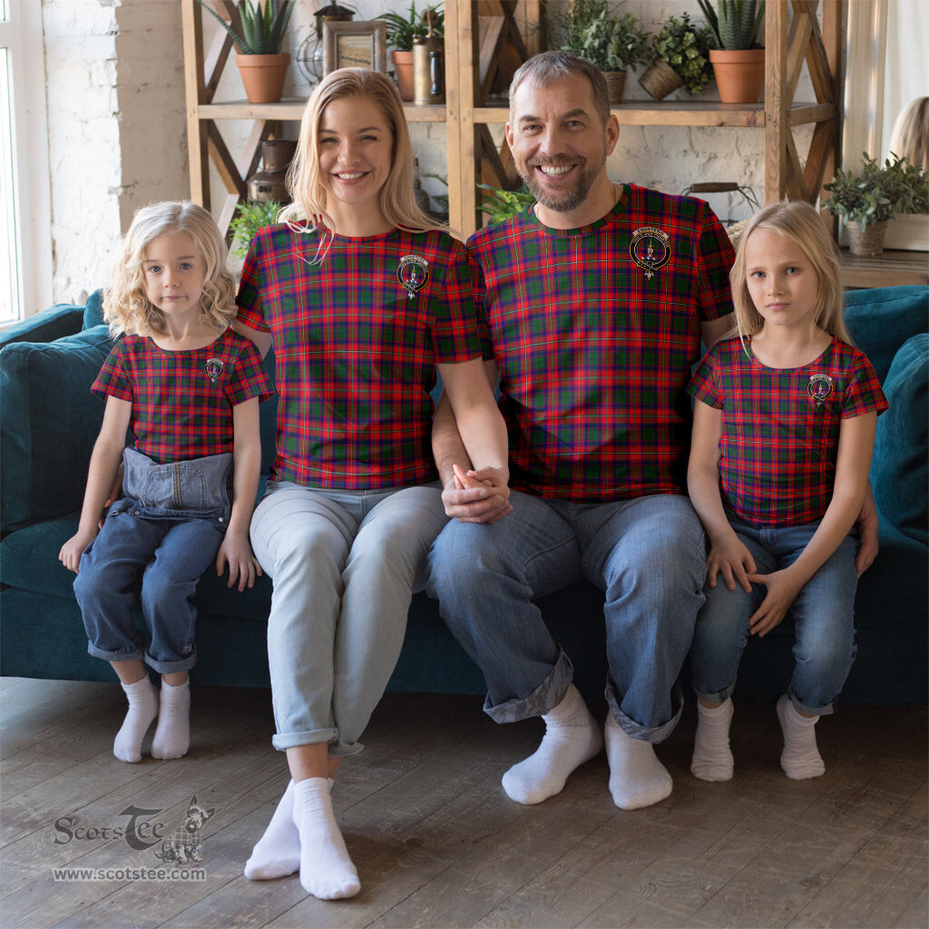 ScotsTee Shop Scottish Charteris Clan Crest Tartan T Shirt for Family Tartan Matching Family T Shirts