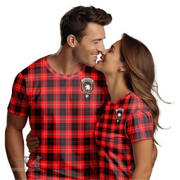 ScotsTee Shop Scottish Cunningham Modern Clan Crest Tartan T Shirt for Family Tartan Matching Family T Shirts