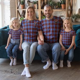 ScotsTee Shop Scottish Congilton Clan Crest Tartan T Shirt for Family Tartan Matching Family T Shirts