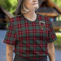 ScotsTee Shop Scottish Crawford Modern Clan Crest Tartan T Shirt for Family Tartan Matching Family T Shirts