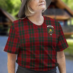 ScotsTee Shop Scottish Dundas Red Clan Crest Tartan T Shirt for Family Tartan Matching Family T Shirts