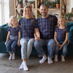 ScotsTee Shop Scottish Clark Clan Crest Tartan T Shirt for Family Tartan Matching Family T Shirts