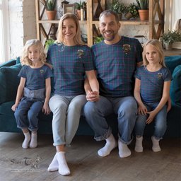 ScotsTee Shop Scottish Douglas Modern Clan Crest Tartan T Shirt for Family Tartan Matching Family T Shirts
